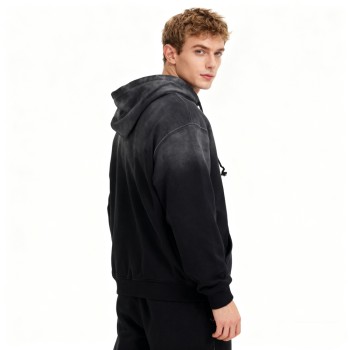 Men's Rhinestone Hooded Hoodie | Rhinestone + Spray | 100% Cotton | Streetwear B2B Custom Apparel