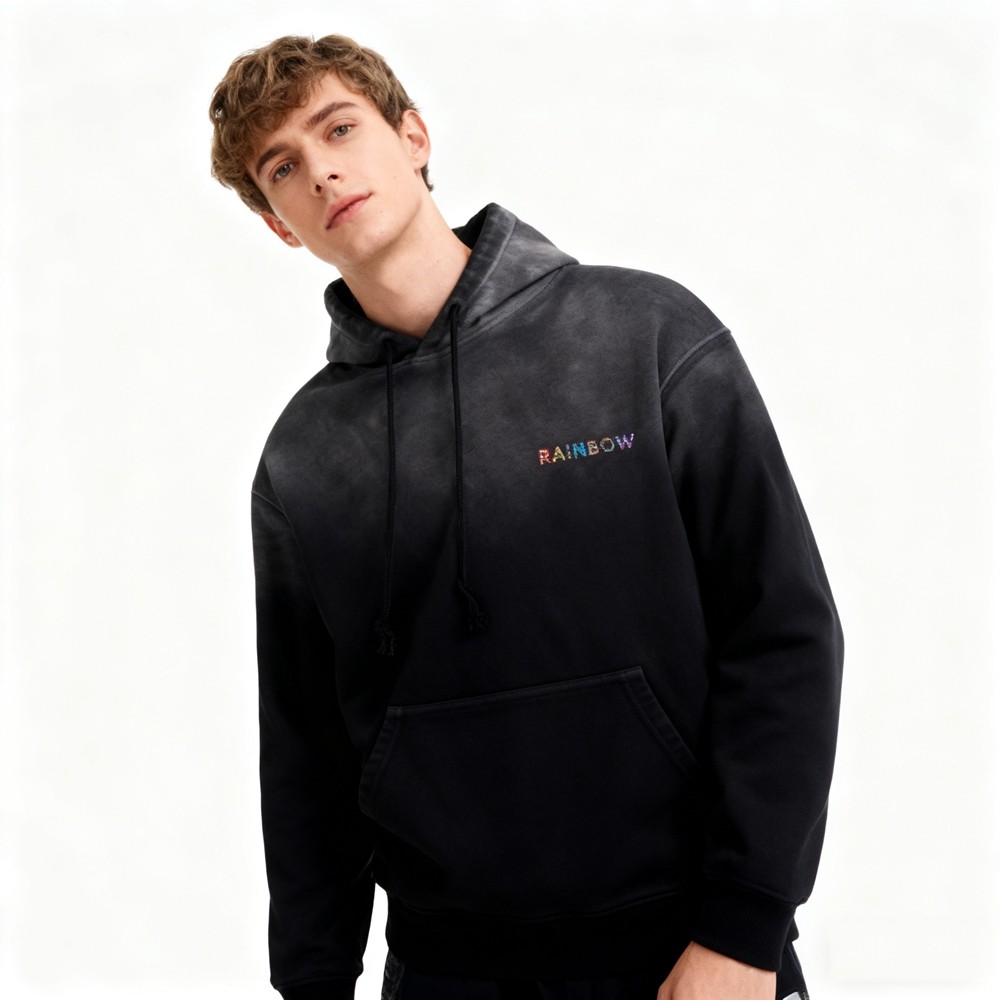 Men's Rhinestone Hooded Hoodie