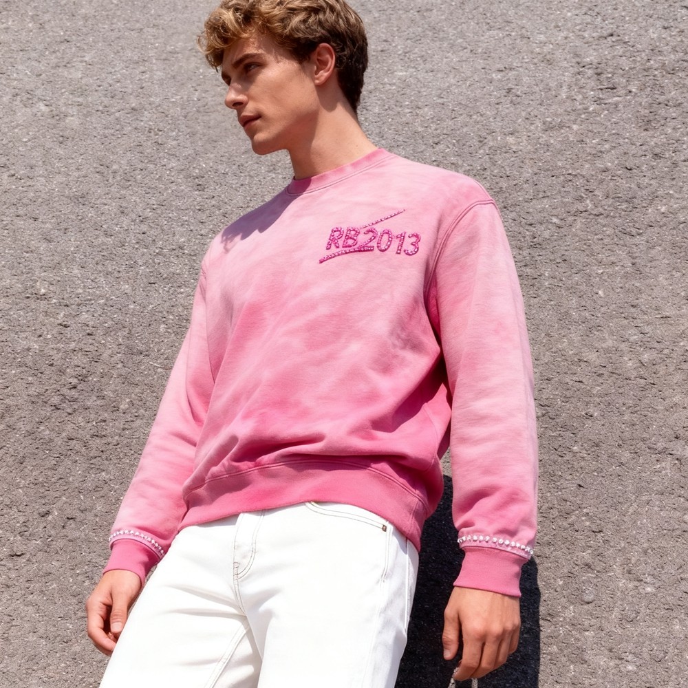 Men's Pink Acid Wash Sweatshirt