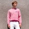 Men's Pink Acid Wash Sweatshirt | Spray + Rhinestone | 100% Cotton | OEM Streetwear