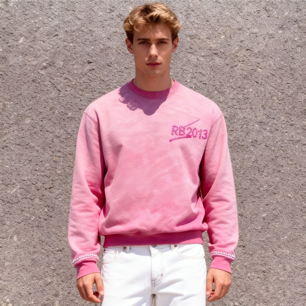 Men's Pink Acid Wash Sweatshirt