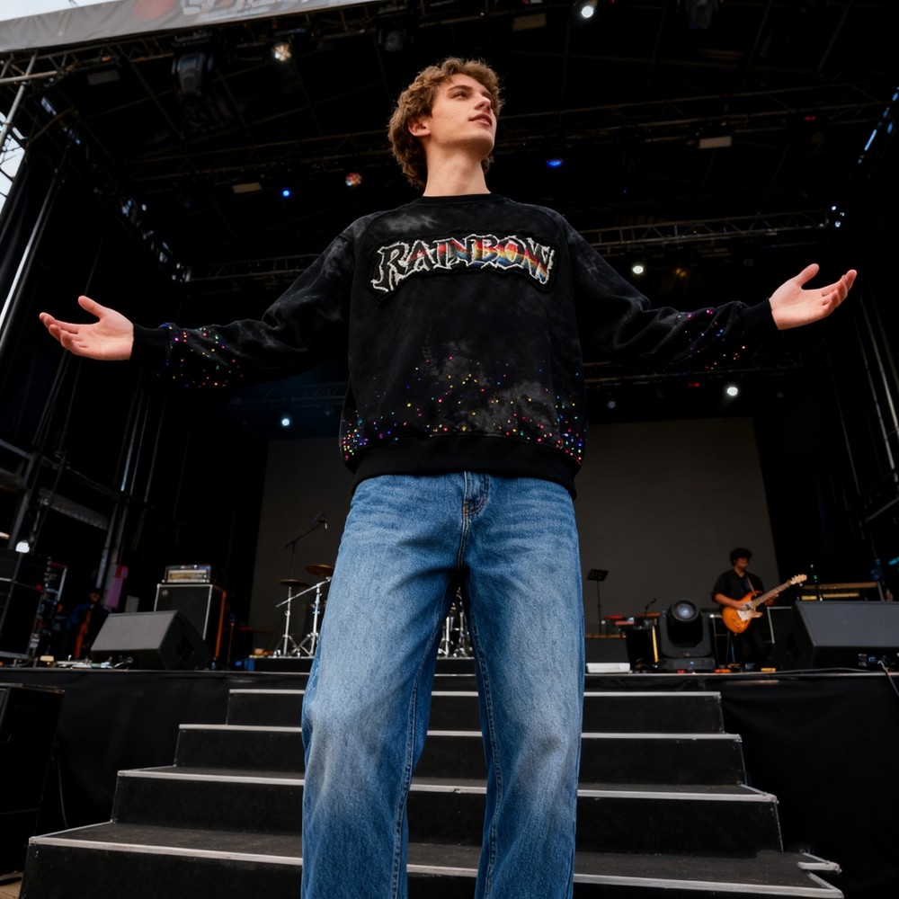 Men's Colorful Rhinestone Sweatshirt 