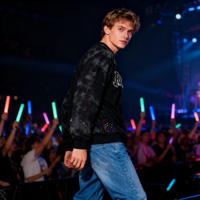 Men's Colorful Rhinestone Sweatshirt | 100% Cotton | Spray + Rhinestone + Applique | OEM Streetwear