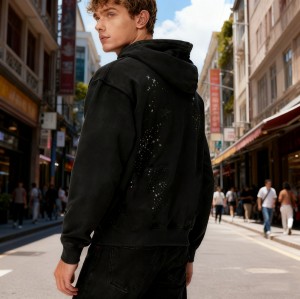 Men's Embroidered Hoodie | Rhinestone + Embroidery | Urban Streetwear | B2B Wholesale