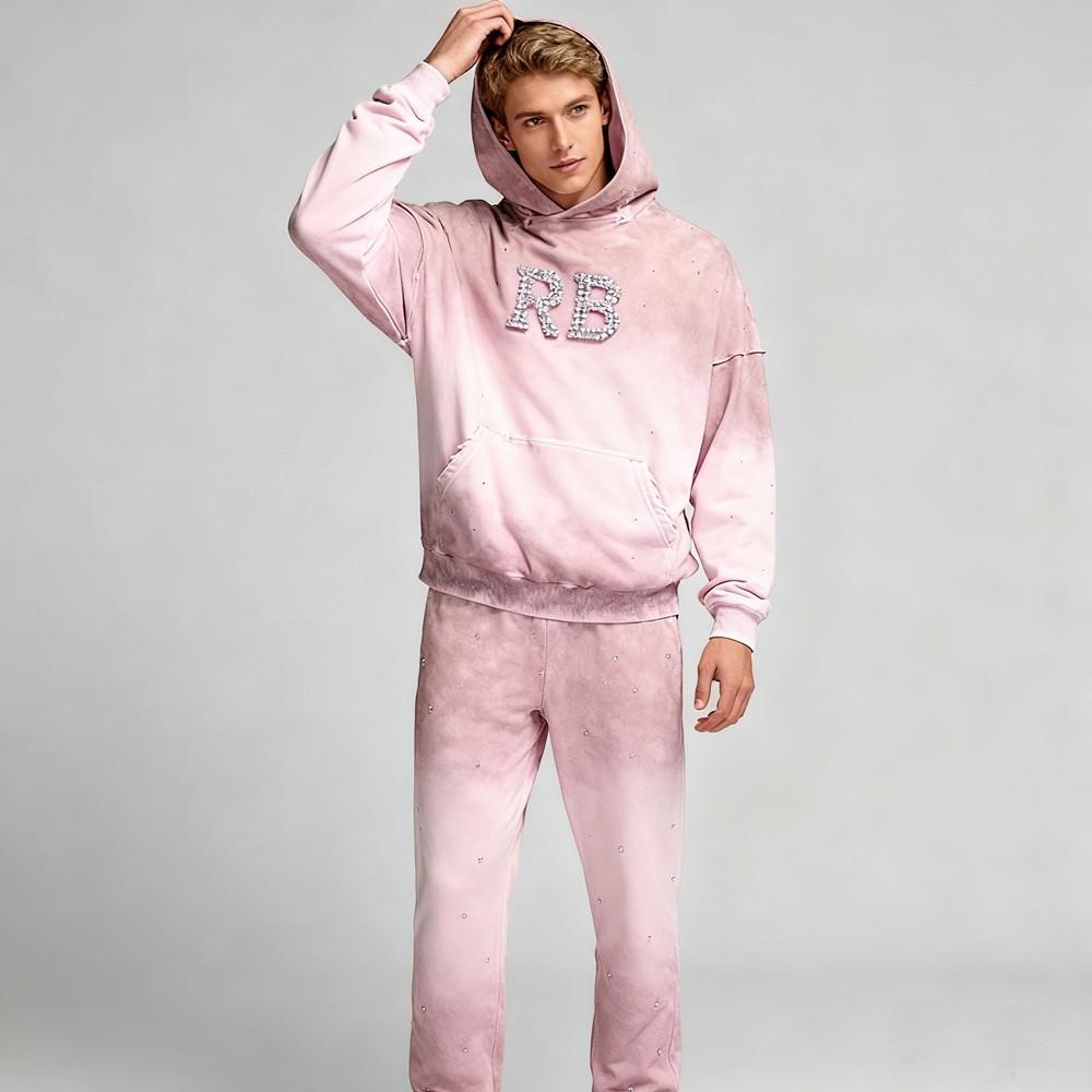 Men's Vintage Spray Hoodie Set