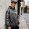 Vintage Acid Wash Hoodie Men | Rhinestone Stars + Patch Embroidery | Streetwear