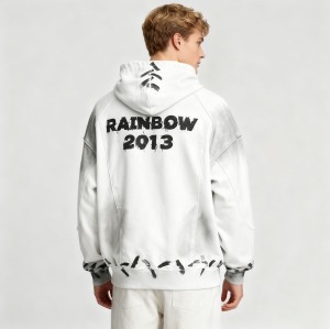 Men's DTG Hooded Jacket | Rhinestone + Spray + DTG | 100% Cotton | Streetwear Manufacturer