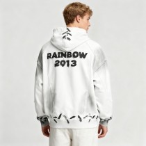 Men's DTG Hooded Jacket | Rhinestone + Spray + DTG | 100% Cotton | Streetwear Manufacturer