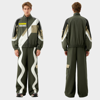 Men's Color-Block Tracksuit | Athletic Jacket & Pants Set | Custom Streetwear Manufacturer