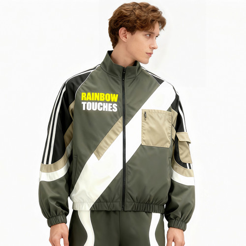 Men's Color-Block Tracksuit | Athletic Jacket & Pants Set | Custom Streetwear Manufacturer