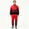 Red Black Flame Print Tracksuit | Men's Sporty Jacket Pants Set | Custom Streetwear | OEM Streetwear