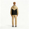 Men's Two - Tone Hooded Tracksuit | Black & Khaki Color - block | OEM Streetwear