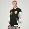 Lion Embroidery Varsity Bomber Jacket | RT Shield Logo | Rainbow Sleeves Design | Custom Streetwear Manufacturer