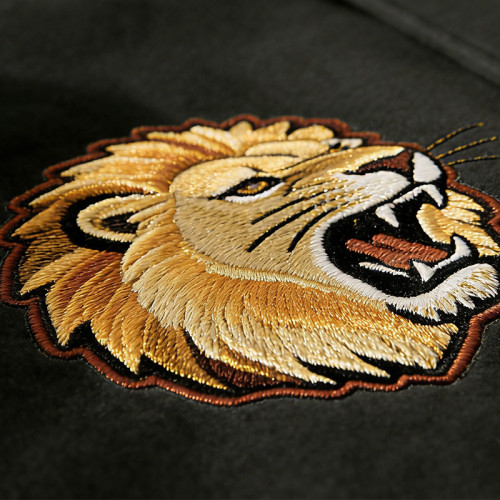 Lion Embroidery Varsity Bomber Jacket | RT Shield Logo | Rainbow Sleeves Design | Custom Streetwear Manufacturer