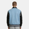Men's embroidered varsity jacket | Wool blend with leather sleeves | Stars & lion patch design | Custom Streetwear Manufacturer