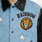 Men's embroidered varsity jacket | Wool blend with leather sleeves | Stars & lion patch design | Custom Streetwear Manufacturer