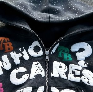 Custom Graffiti Zip-Up Hoodie | Puff Print Hoodie | Street Style | Custom Streetwear Manufacturer