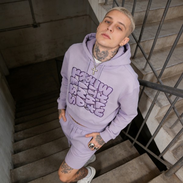 Embroidered & Foam Print Crop Hoodie | Trendy Street Style | Custom Clothing Manufacturer