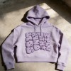 Embroidered & Foam Print Crop Hoodie | Trendy Street Style | Custom Clothing Manufacturer
