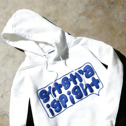 Black-White Contrast Puff Print Hoodie | Urban Fashion | Custom Streetwear Manufacturer