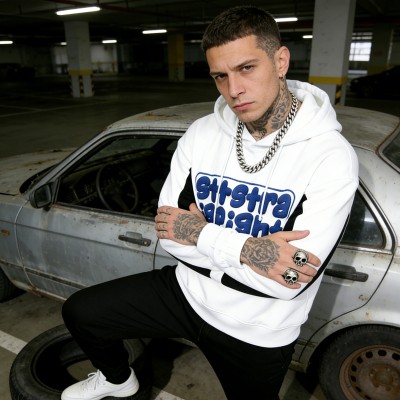 Black-White Contrast Puff Print Hoodie | Urban Fashion | Custom Streetwear Manufacturer