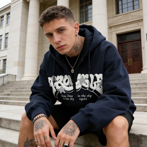 3D Puff Print & Embroidery Hoodie | Trendy Streetwear Outerwear | OEM Streetwear