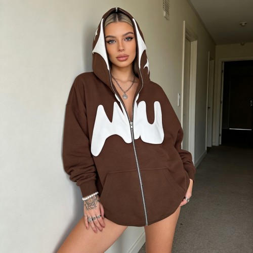 Zip-Up Puff Print Hoodie | Urban Streetwear Jacket | Custom Streetwear Manufacturer