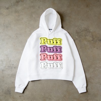 Multi-Color Puff Print Hoodie | Streetwear Pullover | Custom Clothing Manufacturer