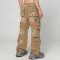 Custom Men's Distressed Splatter Paint Cargo Pants | Vintage Wide-Leg Jeans | OEM Streetwear