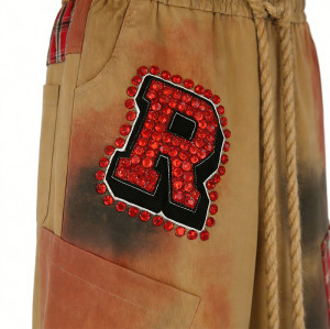 Wholesales Patchwork Rhinestone Pants | Ripped & Studded Trousers | Custom Streetwear Manufacturer
