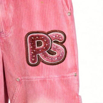 Oversized Ripped Pants with Patchwork | Spray Paint & Rhinestone | Custom Streetwear Manufacturer