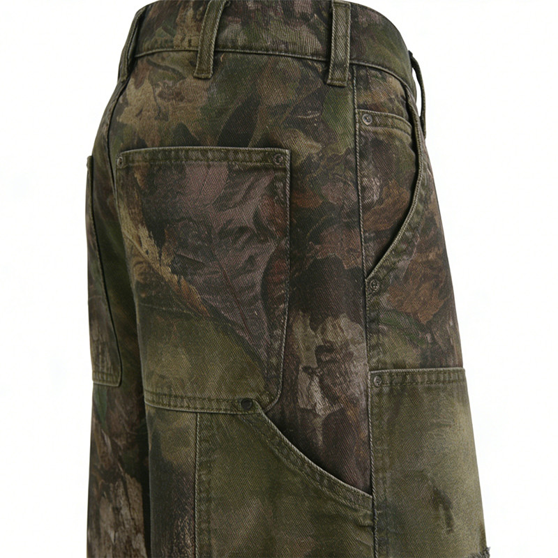 Ripped camouflage pants