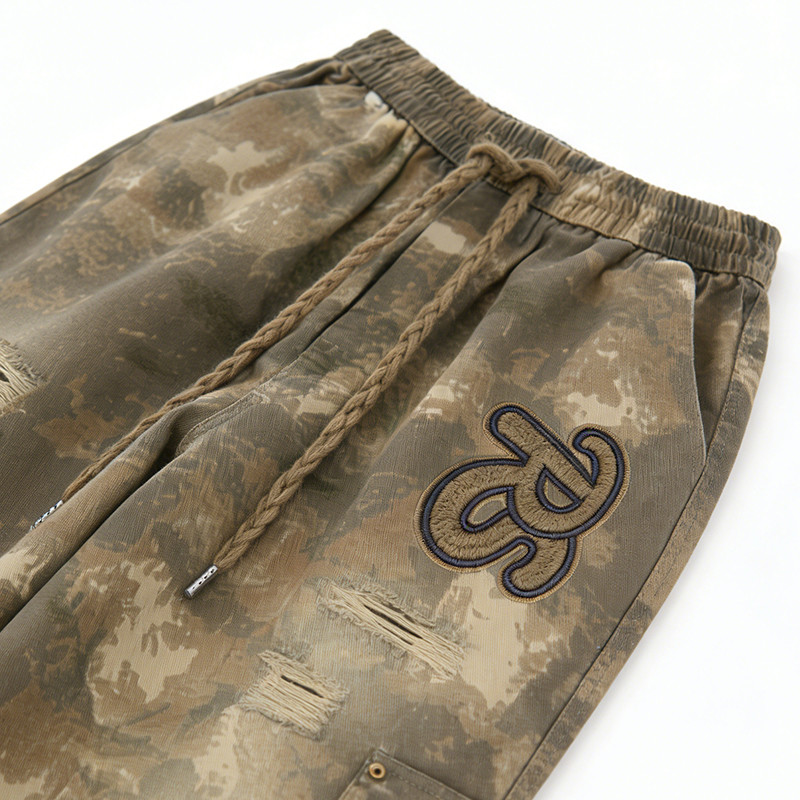 Wholesales Ripped Camo Pants
