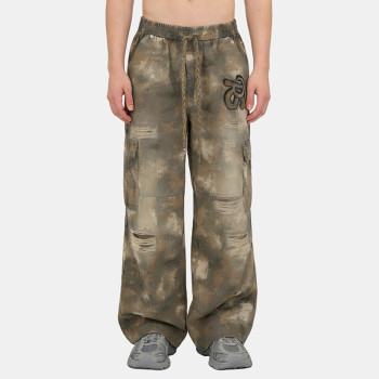 Wholesales Ripped Camo Pants | Spray Paint | Washed | Patchwork Embroidery | OEM Streetwear