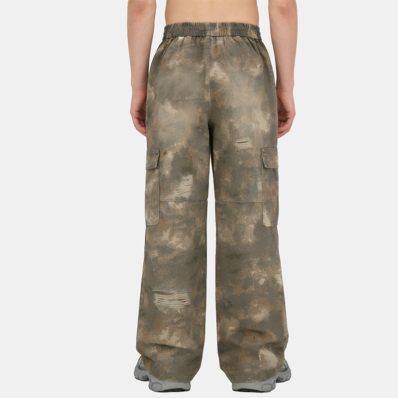 Wholesales Ripped Camo Pants