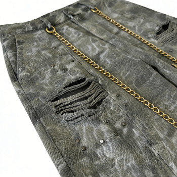 Custom Men's Distressed Camouflage Pants | Washed | Studs | Custom Streetwear Manufacturer