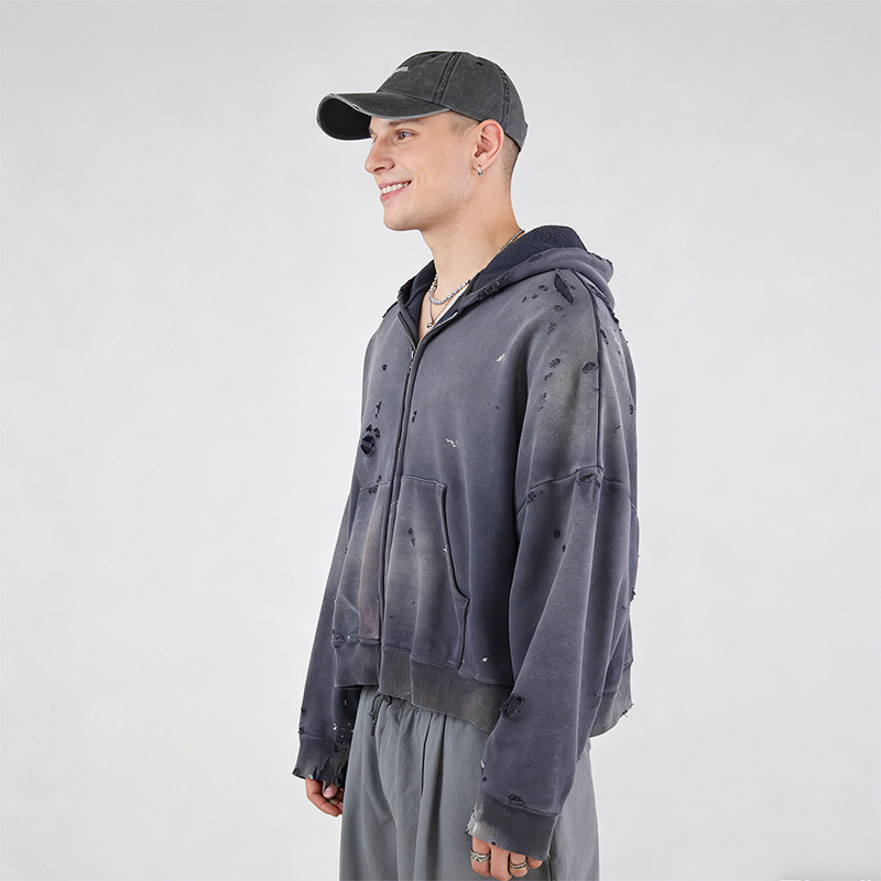 Washed Distressed Hoodie