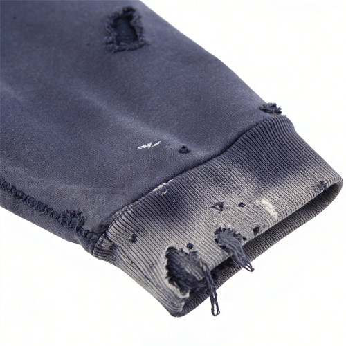 Washed Distressed Hoodie | Ripped & Spray Painted | Vintage Streetwear | OEM Streetwear