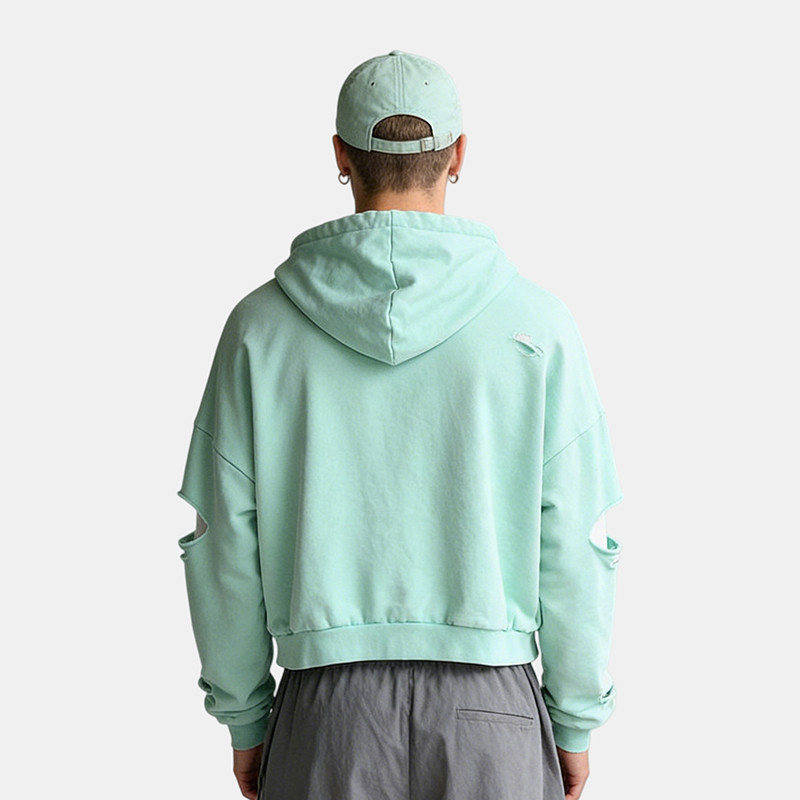 Green Distressed Hoodie