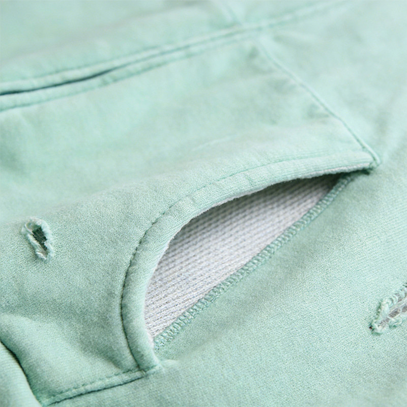 Green Distressed Hoodie