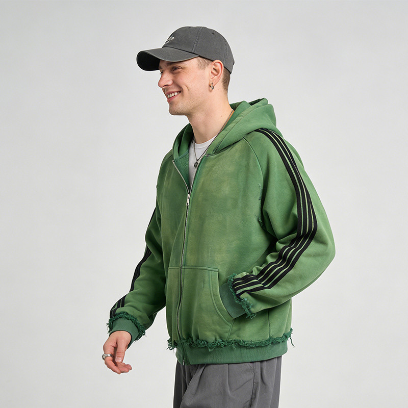 Green Washed Hooded Sweatshirt