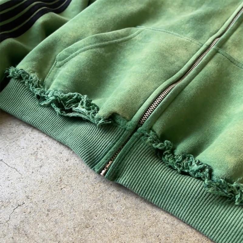 Green Washed Hooded Sweatshirt