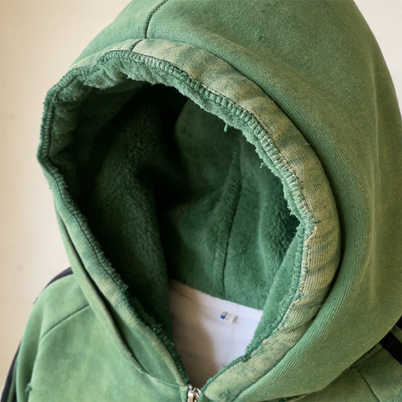 Green Washed Hooded Sweatshirt