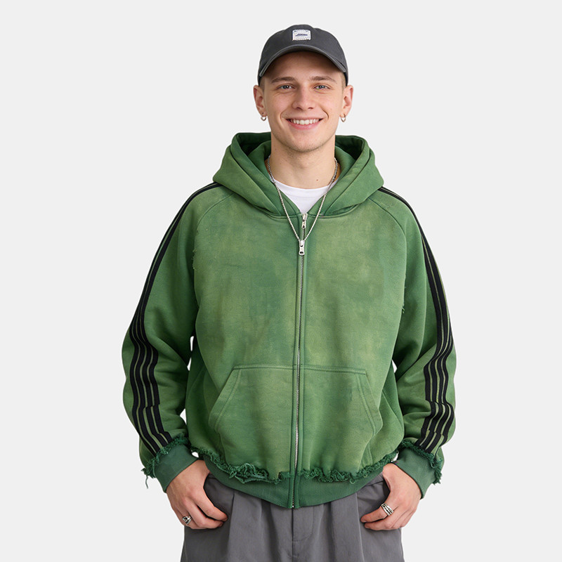Green Washed Hooded Sweatshirt