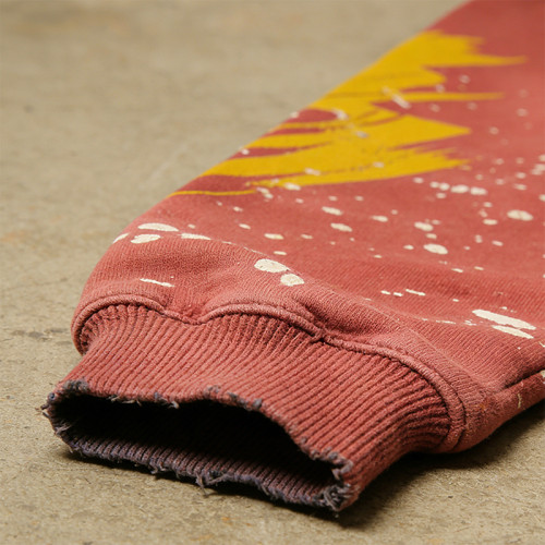 Rainbow Touches Distressed Hoodie | Ripped & Screen Printed with Gold Foil| Custom Streetwear