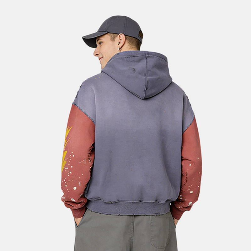 Rainbow Touches Distressed Hoodie