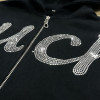 "touches" Rhinestone Hoodie | Zip-Up Bling Wear | Custom Streetwear Manufacturer