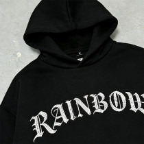 Gothic Text Rhinestone Print Hoodie | Classic Black | Custom Streetwear Manufacturer
