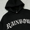 Rainbow Gothic Text Hoodie | Classic Black | Distressed Print Style | Custom Streetwear Manufacturer