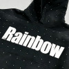 Rainbow Studded Hoodie | Rhinestone & Screen Print | Washed Color | Streetwear Style | OEM Streetwear